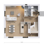 Easyhomes půdorys 90 - 2 patra