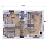 Easy 78 - Holzhaus Bungalow Grundriss