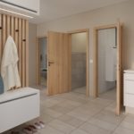 Easy SN 116 Vorzimmer Blick auf die Tür zum Bad und zur Toilette im Flur