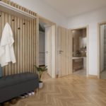 Easy SN 89 Vorzimmer Blick auf die Tür zum Bad und zur Toilette im Flur