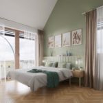 Easy SN 89 Schlafzimmer mit Blick auf das Bett und die Flügeltüren