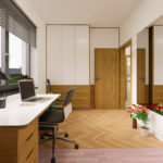 ST Easy 70 – DHH Studentenzimmer mit Blick auf Fenster, Kleiderschrank und Gitarre